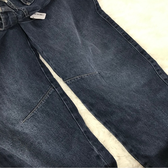 WE THE FREE Augusta High Rise Slim Barrel Jeans Size 28 Distressed Dark Wash New - Picture 14 of 16